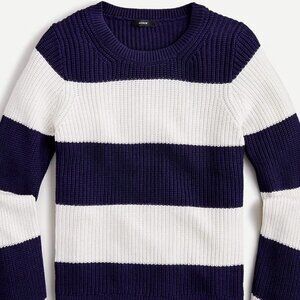 J. CREW Ribbed Cotton Sweater In Stripe For Women